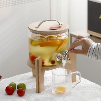 自助飲料桶果汁罐玻璃瓶網紅泡酒桶水果茶桶啤酒可樂桶容器帶龍頭