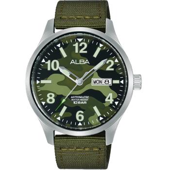 ALBA 東京印象 迷彩風大三針機械錶-42mm AL4267X1/Y676-X040G