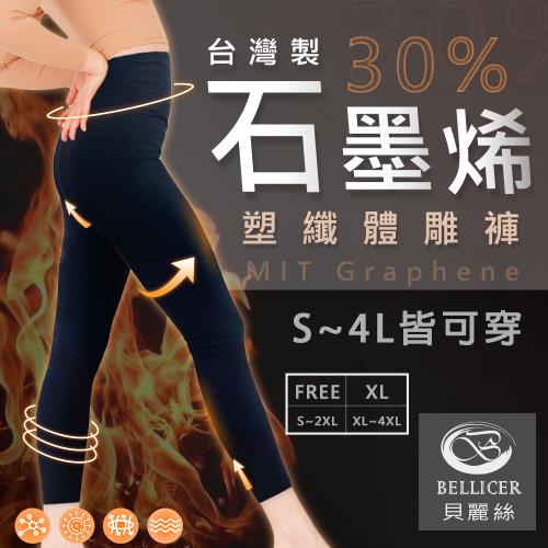 【貝麗絲】台灣製石墨烯高腰塑纖體雕褲(FREE / XL)
