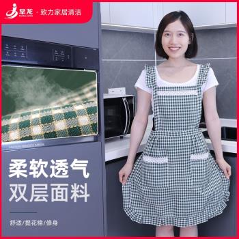 2021公主圍裙女夏季薄款透氣可愛日式家用廚房工作服時尚罩衣大人