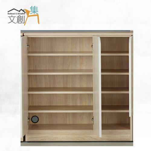 文創集 舒特3尺二門雙色鞋櫃(二色可選)