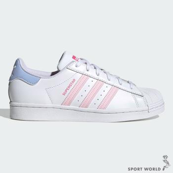 Adidas Superstar 女鞋 休閒鞋 貝殼頭 皮革 白 粉 HQ1906