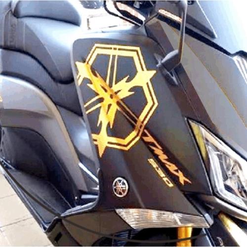 改裝適合yamaha tmax smax 前面板變異音叉金色反光摩托車車貼紙