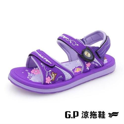G.P 兒童夢幻公主風磁扣兩用涼拖鞋G3830B-紫色(SIZE:31-36 共二色) GP