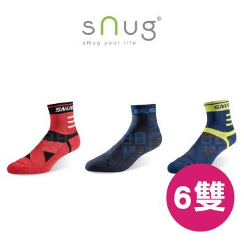 【6雙組】sNug運動繃帶襪(厚底) 除臭襪