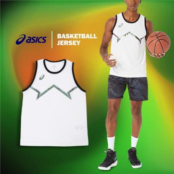 Asics 球衣 Basketball 白 綠 男款 金屬光澤 無袖 上衣 亞瑟士 2063A302100