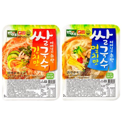 韓國百濟 米麵線(泡菜味/海鮮味)*10碗/組