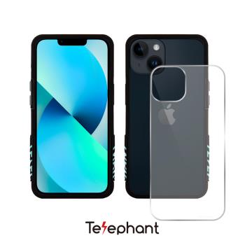 Telephant太樂芬 iPhone 14/13 共用 EPI 水波紋抗汙防摔手機殼-說不青