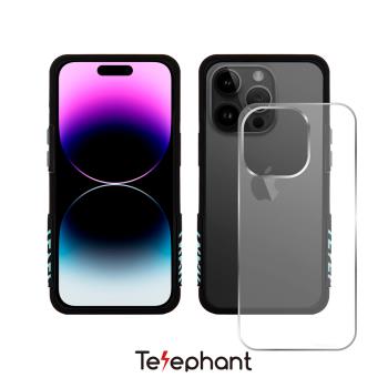 Telephant太樂芬 iPhone 14 Pro EPI 水波紋抗汙防摔手機殼-說不青