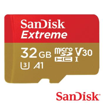 【公司貨】SanDisk 32GB 100MB/s Extreme microSDHC TF U3 V30 A1 記憶卡