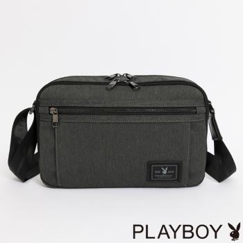 PLAYBOY - 雙層式斜背包 Forward系列 - 灰色