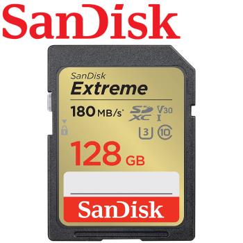 【公司貨】SanDisk 128GB 180MB/s Extreme SD SDXC UHS-I U3 V30 記憶卡