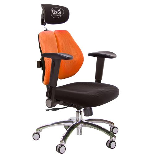 GXG 雙軸枕 雙背電腦椅(鋁腳/摺疊滑面扶手) TW-2604 LUA1J