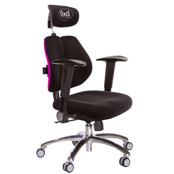GXG 雙軸枕 雙背電腦椅(鋁腳/摺疊升降扶手) TW-2604 LUA1