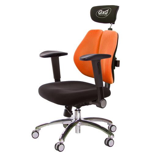 GXG 雙軸枕 雙背工學椅(鋁腳/摺疊滑面扶手) TW-2606 LUA1J