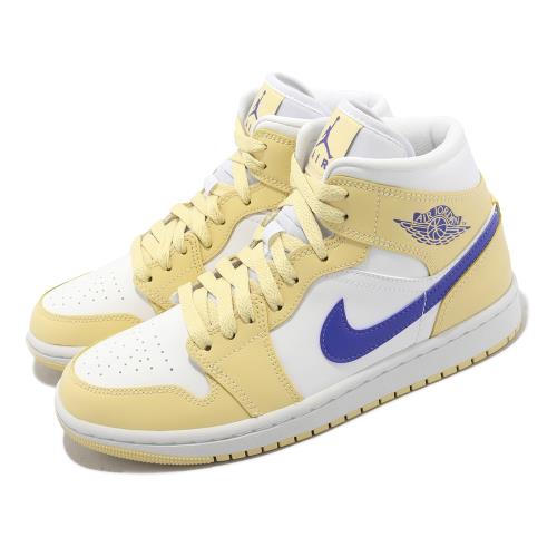 Nike Wmns Air Jordan 1 Mid 女鞋男鞋AJ1 青檸綠藍休閒鞋喬丹1代BQ6472