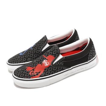 Vans x Krooked 休閒鞋 SKate Slip-On 男鞋 黑 藍 紅 滑板鞋 帆布鞋 懶人鞋 VN0A5FCAAPM