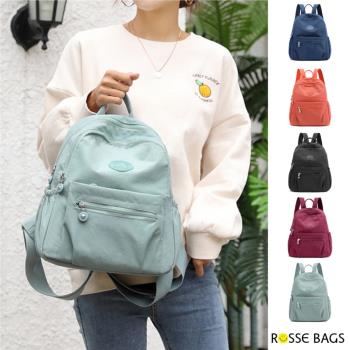 【Rosse Bags】清新甜美輕便素色單肩後背包(現+預 黑 / 棗紅 / 水藍 / 深藍 / 粉橙)