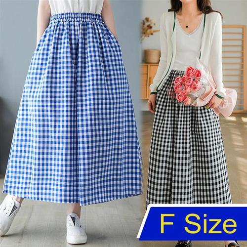 【韓國K.W.】闊腿褲裙削肩露背纖細穿搭褲(棉麻 涼感 中大尺寸)