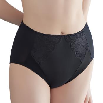 【Swear 思薇爾】 沁涼Bra系列L-3XL蕾絲高腰三角女內褲(黑色)