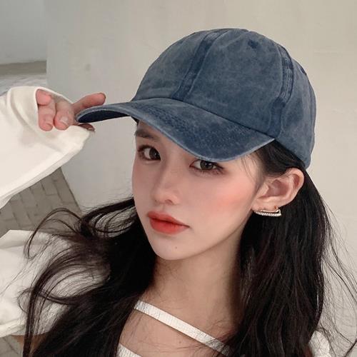 【Emi艾迷】韓系風格水洗色棒球帽 仿舊風 顯臉小 遮陽鴨舌帽