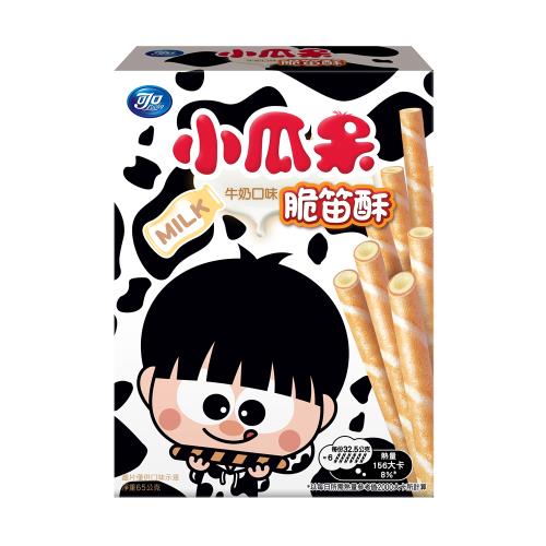即期品【可口】小瓜呆脆笛酥65g(巧克力/牛奶/草莓) (捲心酥領導品牌)-效期至113/3/19