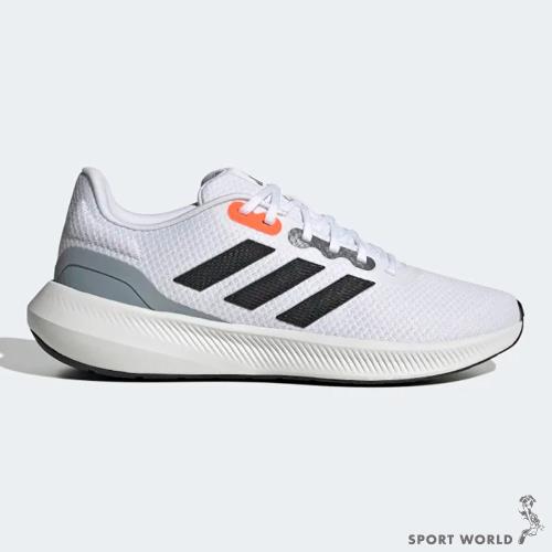 Adidas RUNFALCON 3.0 男鞋 慢跑鞋 透氣 柔軟 白黑灰【運動世界】HP7543