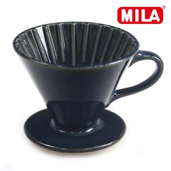 【MILA】日本製 織部燒 咖啡濾杯02-清海風琉璃