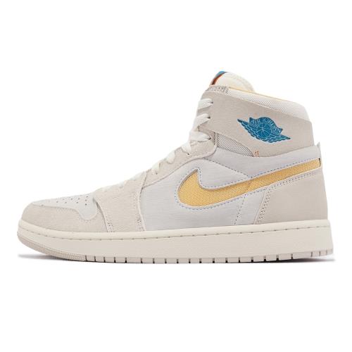 Nike 休閒鞋Air Jordan 1 ZM Air CMFT 2 男鞋米黃皮革麂皮AJ1 喬丹