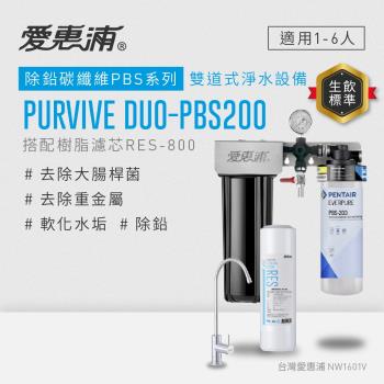 EVERPURE愛惠浦 櫥下型 PURVIVE Duo-PBS200無鉛龍頭兩道式生飲淨水器(前置樹脂)