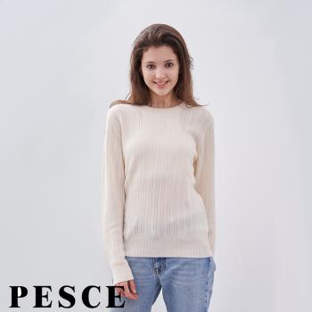 【PESCE】cashmere 素色圓領絞花毛衣 義大利品牌 TW-923 四色可選