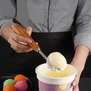 PUSH!廚房用品304不銹鋼桶裝冰淇淋勺DIY霜淇淋冰淇淋桶西瓜水果挖球器D313