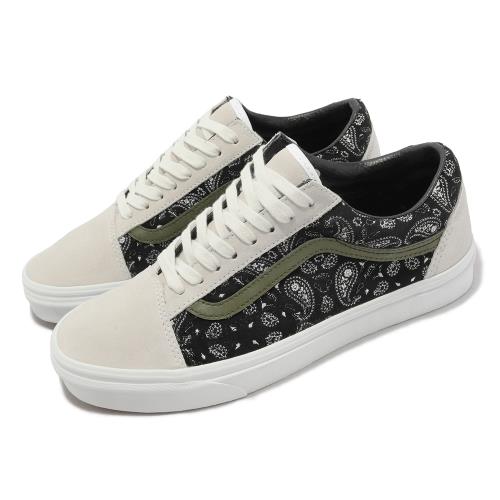 Vans 休閒鞋Old Skool 男鞋白黑綠Paisley 變形蟲麂皮帆布VN0A5KRSYB2