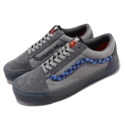 Vans x ROKIT Old Skool 36 DX WS 男鞋灰藍聯名麂皮棋盤格休閒鞋