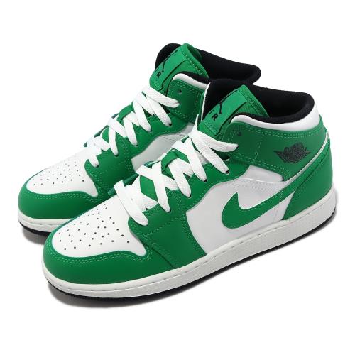 Nike Air Jordan 1 Mid GS 大童鞋女鞋綠Lucky Green AJ1 喬丹DQ8423