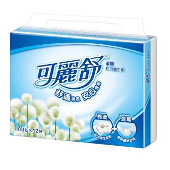 可麗舒 抽取衛生紙100抽 x 12包 x 6串 / 箱