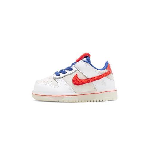 Nike DUNK LOW (TDE) 女鞋白藍紅小童泰迪毛休閒鞋FD4625-161|休閒鞋