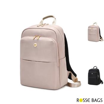 【Rosse Bags】多隔層大容量防潑水雙肩後背包(現+預 大款粉色 / 小款粉色 / 大款黑色 / 小款黑色)