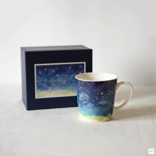 日本afternoon tea水墨星空陶瓷馬克杯子精致咖啡杯禮盒節日禮物