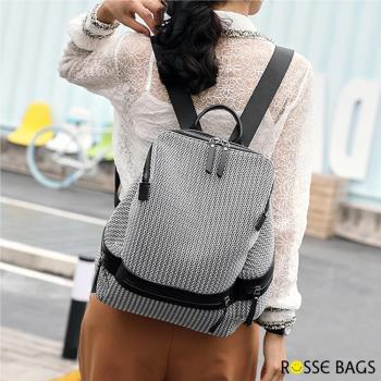 【Rosse Bags】輕盈休閒大容量手提雙肩後背包(現+預 銀灰色 / 黑色)