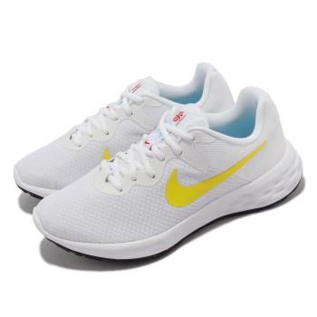 Nike 慢跑鞋 Wmns Revolution 6 NN 女鞋 白 黃 運動鞋 環保原料 緩震 DC3729-105