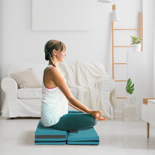 心到位Quelea『可調式』冥想墊/打坐墊/靜坐墊-湖水藍MCU1