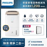 PHILIPS飛利浦 13公升一級能效除溼機-DE5206/86柔霧奶茶