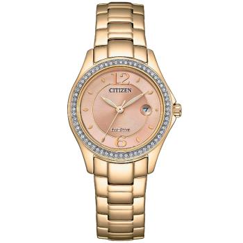 CITIZEN星辰 LADYS系列 光動能 優雅水晶腕錶 FE1253-80X