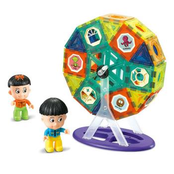 Jigsaw 兒童益智創意71PCS彩窗磁力片積木摩天輪玩具