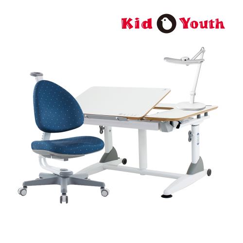 【Kid2Youth 大將作】G6C+XS氣壓升降書桌 &amp; BABO椅 &amp; BenQ WiT MindDuo親子共讀燈 (桌椅組 桌板升級款)