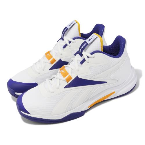 Reebok 籃球鞋 More Buckets 白 紫 金 湖人隊配色 男鞋 復古 中筒 支撐 運動鞋 HR0537