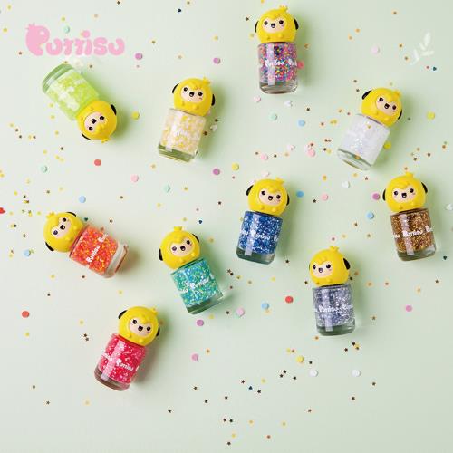 韓國 PUTTISU 亮片碰碰兒童指甲油 (水性可剝8ml)