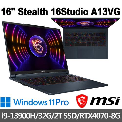 msi Stealth 16Studio A13VG-049TW 16吋(i9-13900H/32G/2T SSD/RTX4070-8G/W11P)