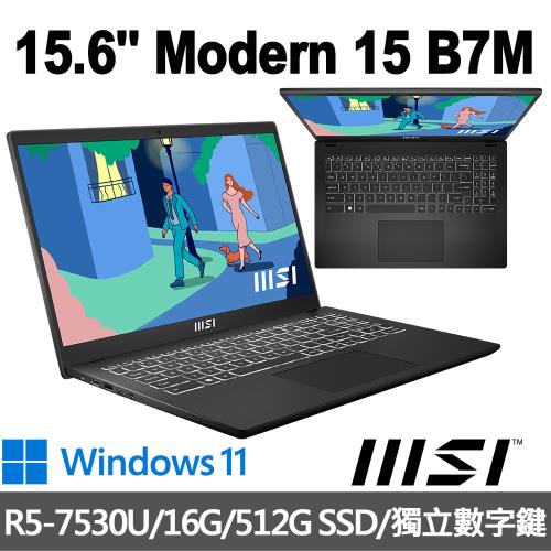 msi微星 Modern 15 B7M-203TW 15.6吋 商務筆電 (R5-7530U/16G/512G SSD/Win11)